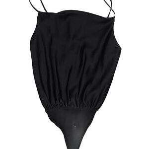 C’est Toi Black Spaghetti Strap Bodysuit – Size S – Minimal Chic